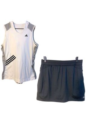Adidas Athletic Tank & Skort Set Women’s White Black S.